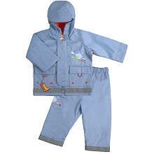 Kushies Boys Rain Jacket and Pant Set- Blue