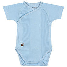 Kushies Boys Everyday Short Sleeve Wrap Bodysuit- Blue