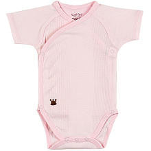 Kushies Girls Everyday Short Sleeve Wrap Bodysuit-Pink