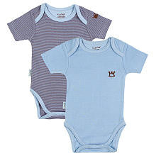 Kushies Boys 2 Pack Everyday Short Sleeve Bodysuit- Blue