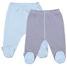 Kushies Boys 2 Pack Everyday Blue Footed Pants- 6 Months