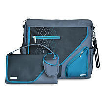 JJ Cole Metra Diaper Bag in Blue Diamond