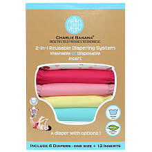 Charlie Banana Reusable One-Size Diaper System Value Pack - Butterfly