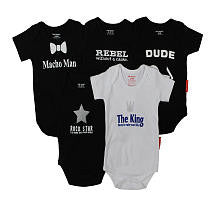 Silly Souls Boys 5 Pack Cool Baby Assortment Bodysuits