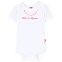 Silly Souls Girls Drama Queen Bodysuit with Pearl Accent