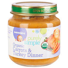 Babies R Us Stage 2 Purely Simple Organic Baby Food Carrots & Turkey  - 4 Ounce