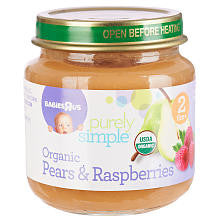 Babies R Us Stage 2 Purely Simple Organic Baby Food Pears & Raspberries  - 4 Ounce