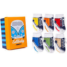 Trumpette Boys 6 Pack CaliBaby's High Top Sneaker Socks-0-12 Months