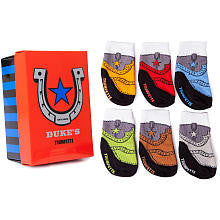 Trumpette Boys 6 Pack Duke's Cowboy Boot Socks- 0-12 Months