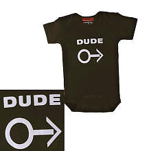 Silly Souls Boys Dude Bodysuit - Black - 12-18 Months