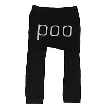 Silly Souls Neutral Black "Poo" Stretch Leggings