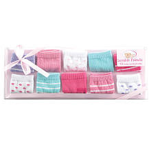 Luvable Friends Girls 10 Pack Socks Gift Set- 0-9 Months