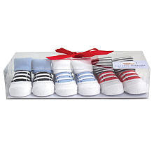 Luvable Friends Boys 3 Pack Sneaker Socks Gift Set- 0-9 Months