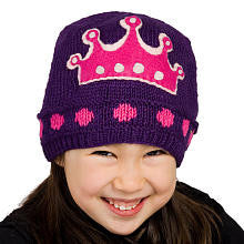 Zooni Girls Handmade Her Royal Highness Princess Crown Knit Hat