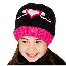 Zooni Girls Handmade Angel Heart Knit Hat