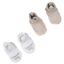 Gerber Neutral 2 Pack Textured Booties- 0-6 Months