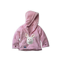 HoodiePet Girls Pink Fleece Hoodie with Attached Minie the Bunny Plush Pet