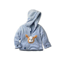 HoodiePet Boys Light Blue Fleece Hoodie with Attached Barky the Puppy Plush Pet- 12- 24 Months