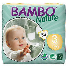 Bambo Nature Size 3 Midi Diapers 6-Pack - 33 Count