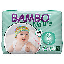 Bambo Nature Size 2 Diapers 6-Pack - 30 Count