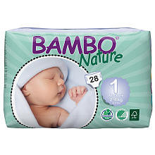 Bambo Nature Size 1 Newborn Diapers 6-Pack - 28 Count