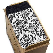 Sweet Jojo Designs Isabella Black and White Collection Changing Pad Cover