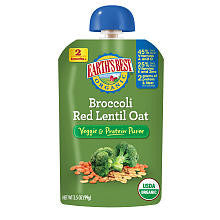 Earth's Best Vegetable & Protein Puree Broccoli Red Lentil Oat