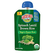 Earth's Best Vegetable & Protein Puree Spinach Lentil Brown Rice