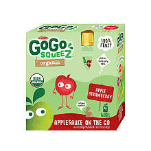 GoGo Squeez Organic Apple/Strawberry - 4 Pack