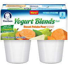 Gerber Fruit & Vegetable Sweet Pototo Pear Yogurt Blends 4-Pack