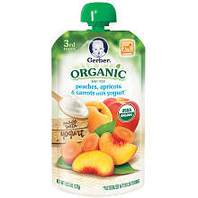 Gerber Organic 3rd Foods Peach Apricot Carrot Yogurt Pouch