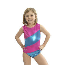 Obersee Girls Pink/Blue Diagonal Gymnastic Leotard