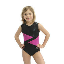 Obersee Girls Black/Pink Diamond Gymnastics Leotard