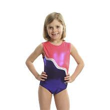 Obersee Girls Pink/Purple Shimmer Ribbon Gymnastics Leotard