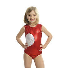 Obersee Girls Red/White Shimmer Heart Gymnastics Leotard