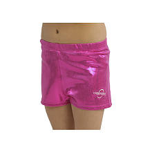 Obersee Girls Pink Metallic Shimmer Gymnastics Shorts