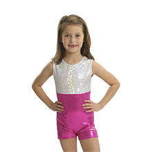 Obersee Girls White/Pink Shimmer Gymnastics Biketard