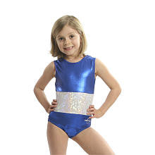 Obersee Girls Blue/White Shimmer Gymnastics Leotard