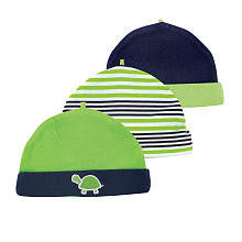 Yoga Sprout Boys 3 Pack Turtle Hats- 0-6 Months