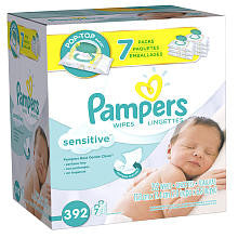 Pampers Sensitive 7X Fitment Baby Wipes 392 Count