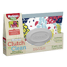 Huggies Natural Care Designer Clutch N Go Baby Wipe 32 Count - Colors/Styles May Vary