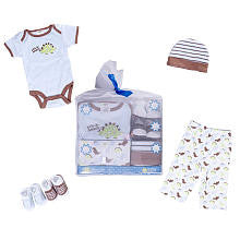 Babygear Boys 5 Piece Dino Print Boxed Gift Set in Tulle 3-6 months