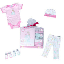 Babygear Girls 5 Piece Elephant Print Boxed Gift Set in Tulle 3-6 months