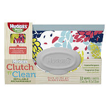 Huggies Natural Care Baby Wipes Clutch N' Clean Carrying Case 32-Count - Color/Styles May Vary