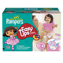 Pampers Girls Easy Ups Training Pants Super Pack - Size 3T/4T - 72 Count