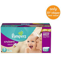 Pampers Cruisers Size 5 Diapers Economy Plus Pack - 132 Count - ($0.35/Ea.)