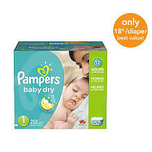 Pampers Baby Dry Diapers Size 1 Economy Plus Pack - 252 Count - ($0.18/Ea.)