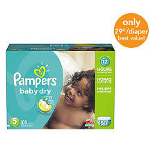 Pampers Baby Dry Size 5 Diapers Economy Plus Pack - 160 Count - ($0.29/Ea.)