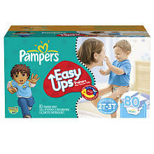 Pampers Boys Easy Ups Training Pants Super Pack - Size 2T/3T - 80 Count