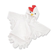 Baby Aspen Neutral "Barnyard Bathtime" Chicken Hooded Spa Robe- 0-9 Months